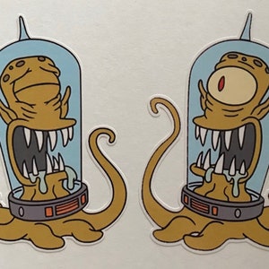 Kang & Kodos set of 2 3x4” die cut color vinyl decals water / weather proof sticker