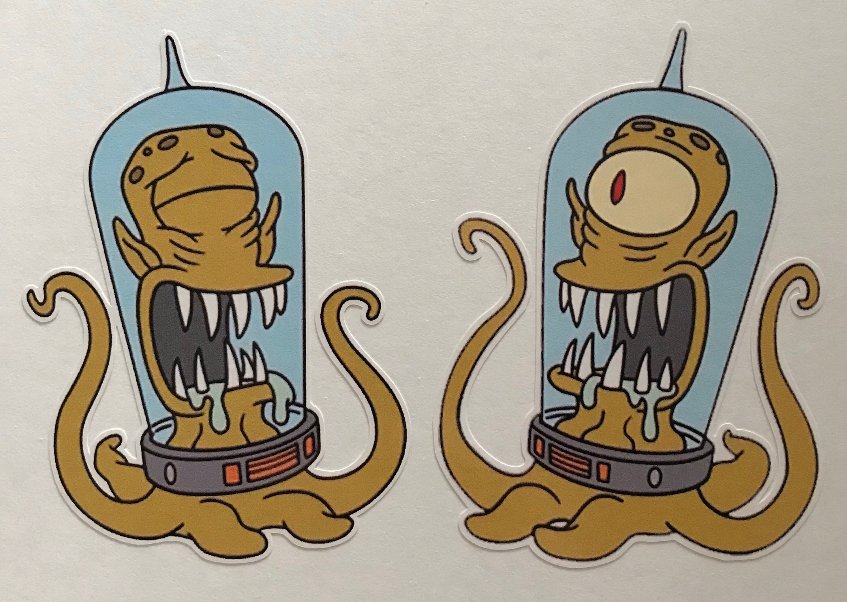 Kang & Kodos set of 2 3x4 die cut color vinyl decals water / | Etsy