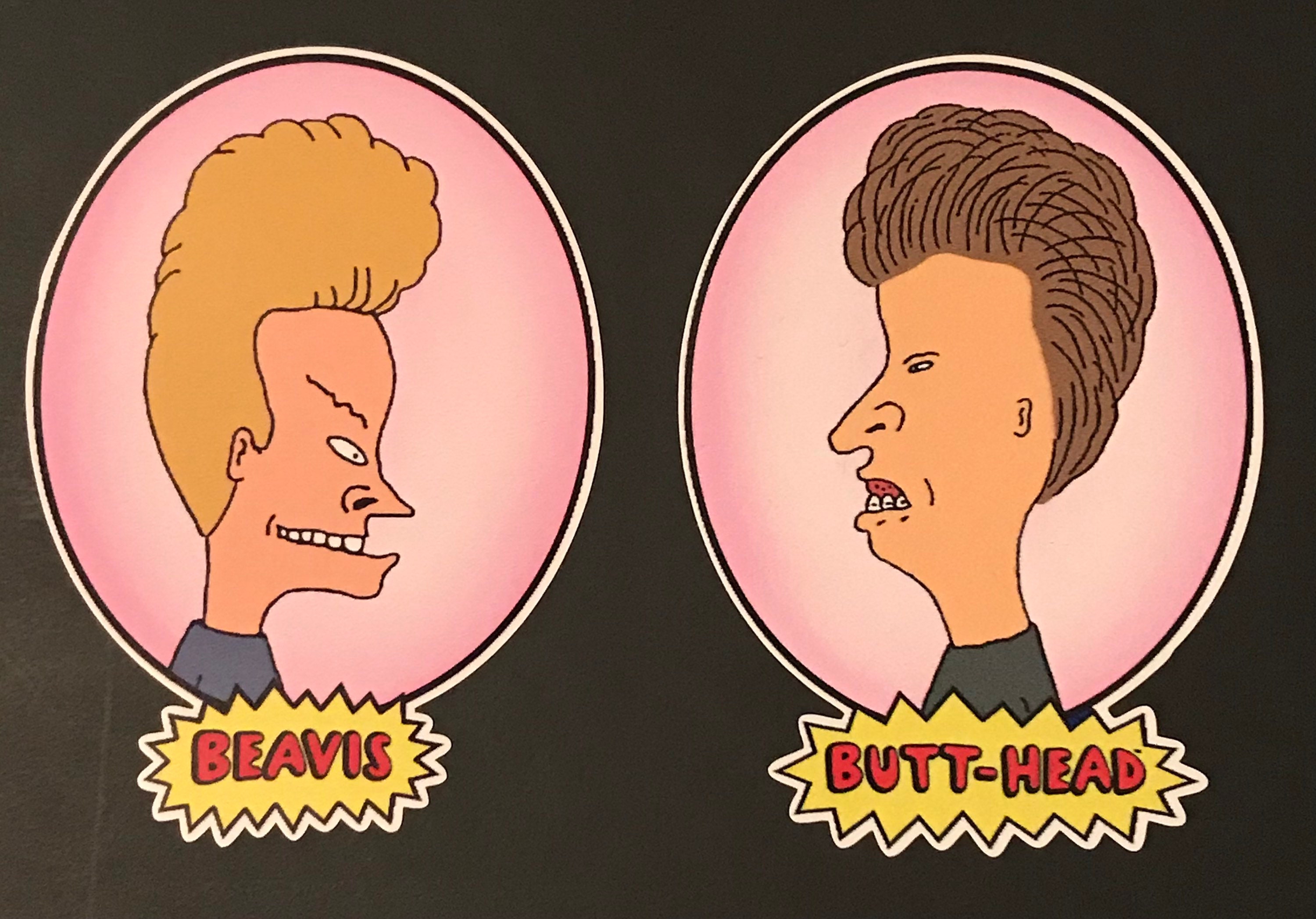 Juego de 2 calcomanías de vinilo de color de Beavis and Butthead de 3x4” resistentes al agua y a la intemperie