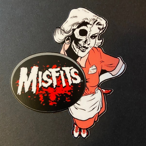 MISFITS Marilyn Waitress 4"x3.5" Die Cut Color Vinyl Decal Water/Weather Resistant