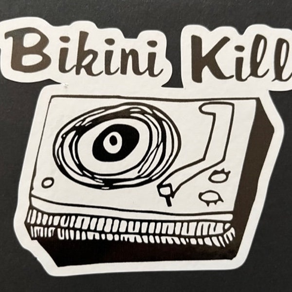 BIKINI KILL Logo 4"x3" Die Cut Vinyl Decal Water / Weather Resistant