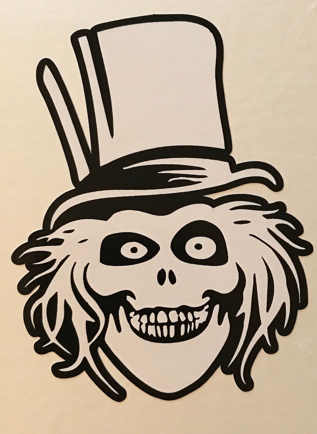 Hatbox Ghost 4x3 Die Cut Vinyl Decal Water/ Weather Resistant Haunted