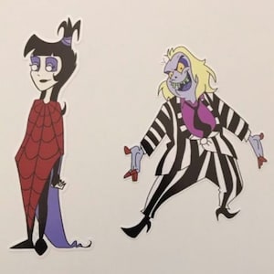 Beetlejuice Animated Series Decal Set Full Color High Quality Vinyl Water / Weather Proof Beetlejuice & Lydia