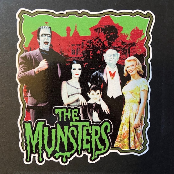 THE MUNSTERS 4"x3.5" Die Cut Color Vinyl Decal Water/Weather Resistent