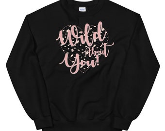 Animal Print Sweatshirt, Animal Print Sweatshirt, Pink and Black Animal Print Top, Animal Print Heart Top, Unisex Sweatshirt