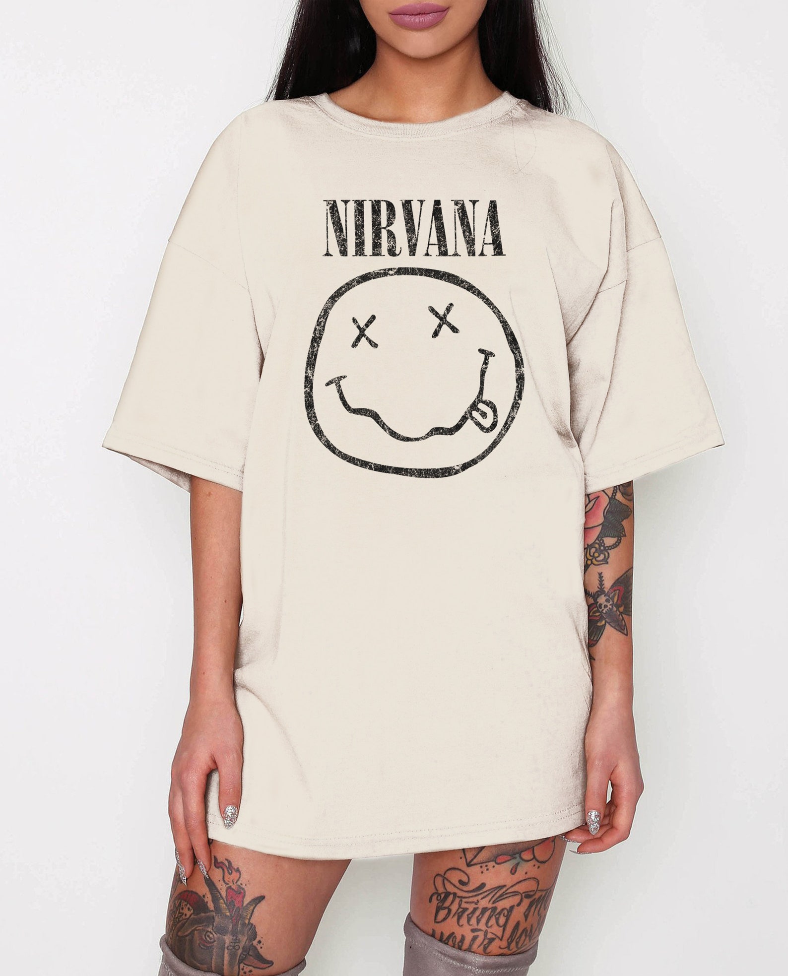 NIRVANA LOGO Oversized T shirt 100% Cotton Shirt Loose Fit | Etsy