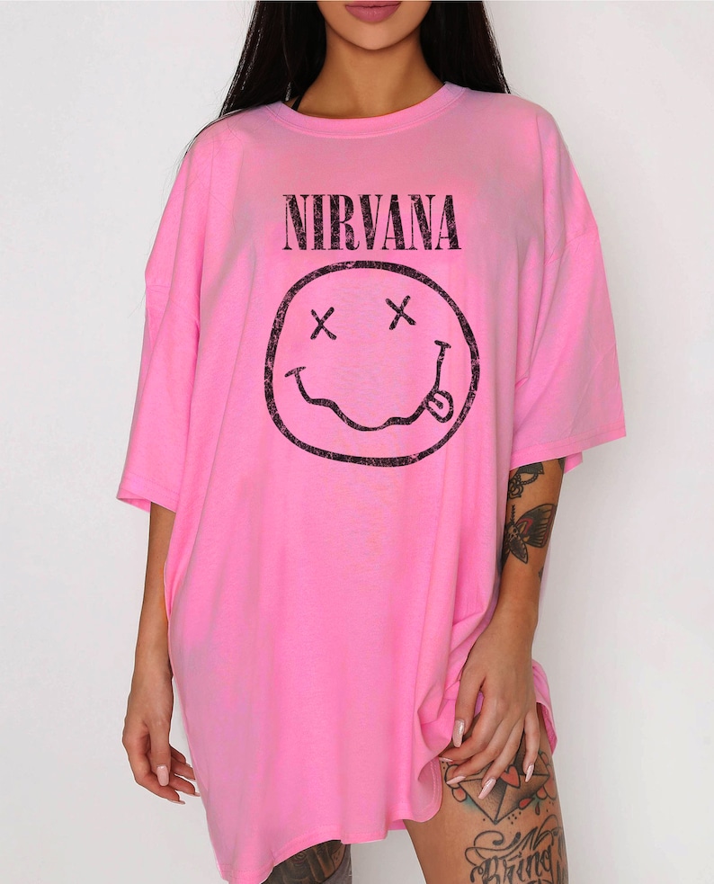 NIRVANA LOGO Oversized T shirt 100% Cotton Shirt Loose Fit | Etsy