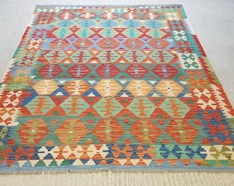 100/% wool Afghan Kilim Rug Premium Handmade Afghan Kilim Runner 296x83 CM