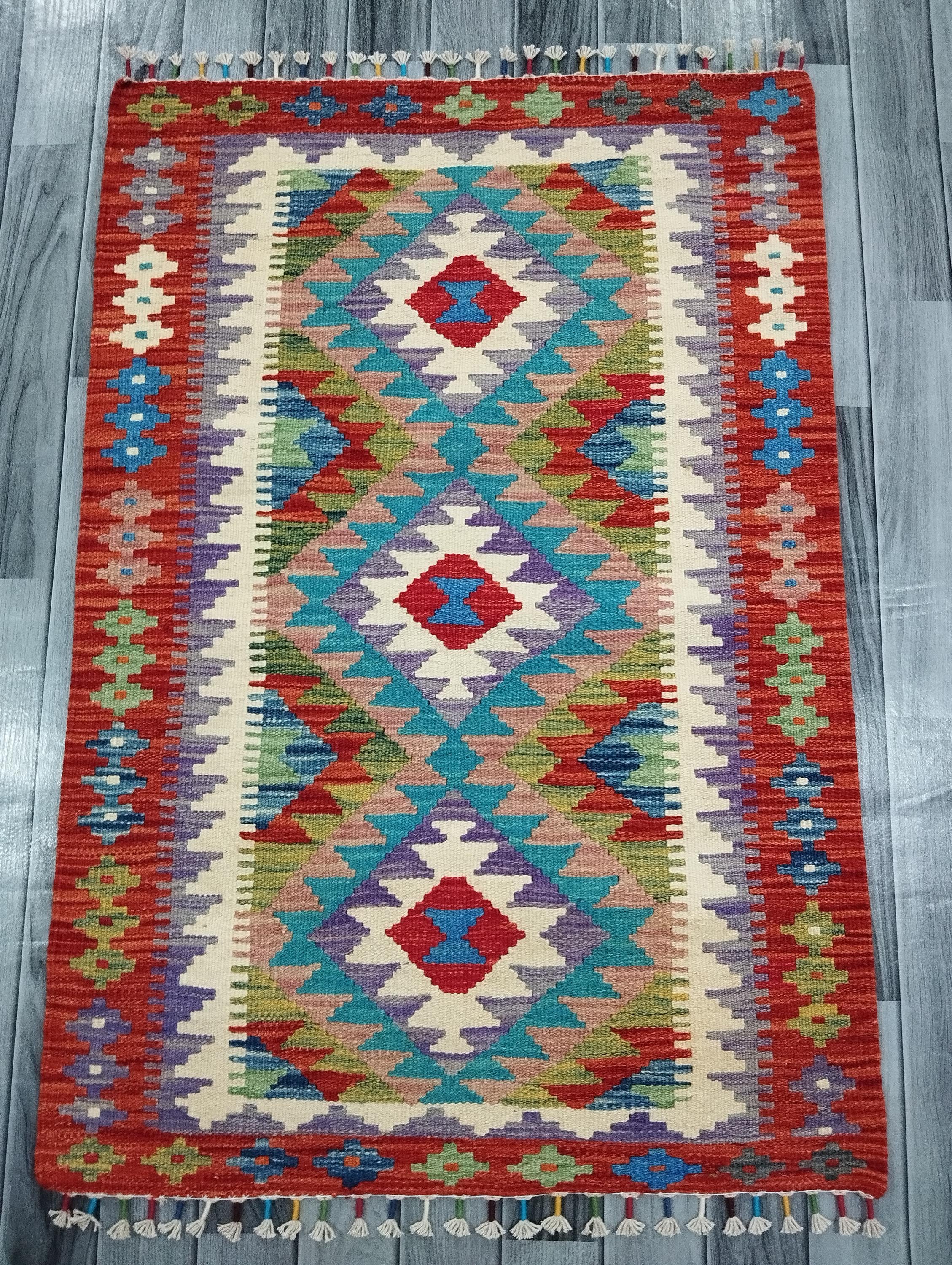 Kilim Rug Classic, Handmade Artisan Afghan Turkish Scandinavian