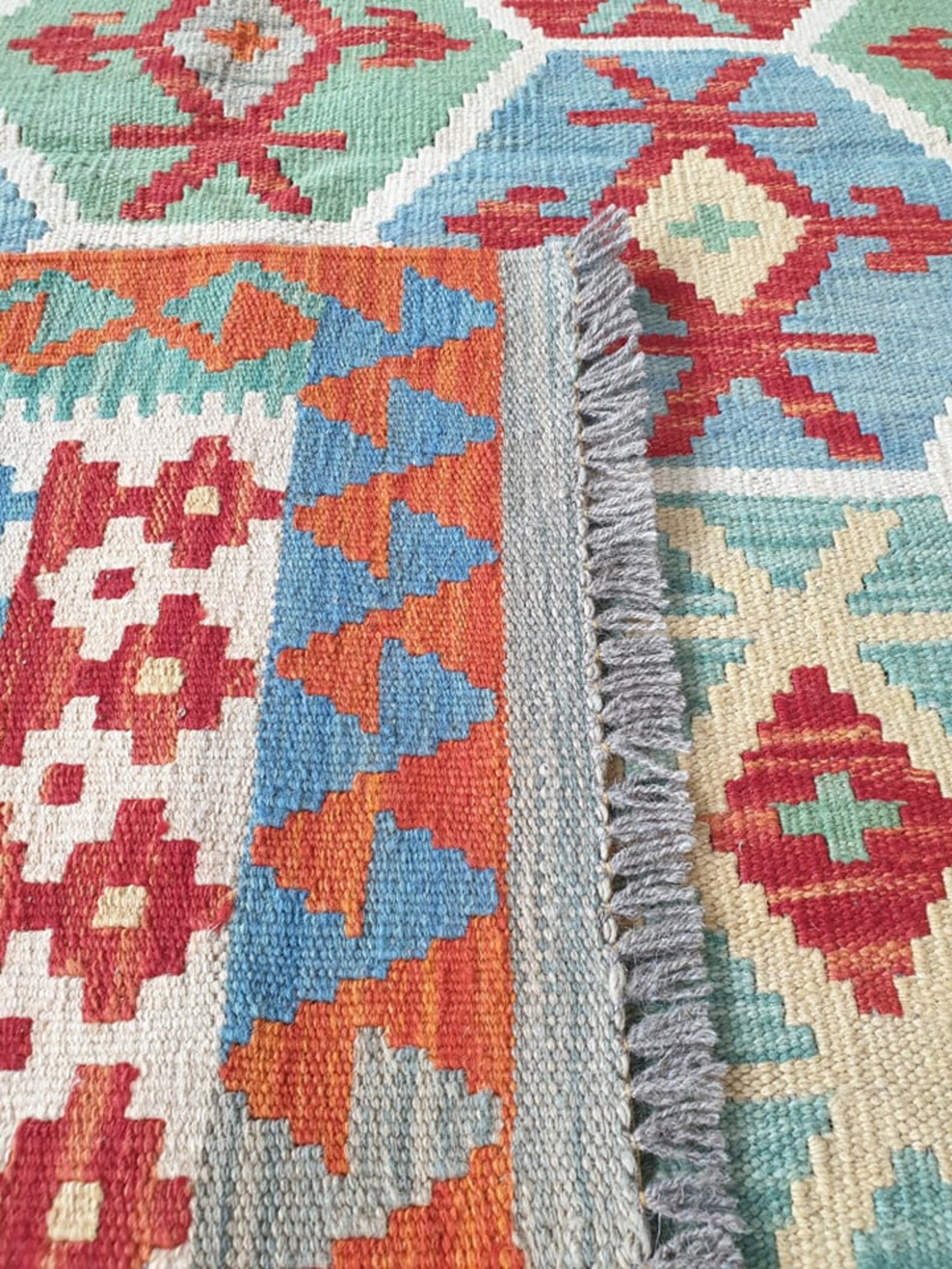 Tribal Kilim Rug 194x152 CM 100 Wool Afghan Turkish Kilim Etsy