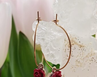 Gold-plated stainless steel hoop earrings - Sacred Feminine Jewelry - Various styles available