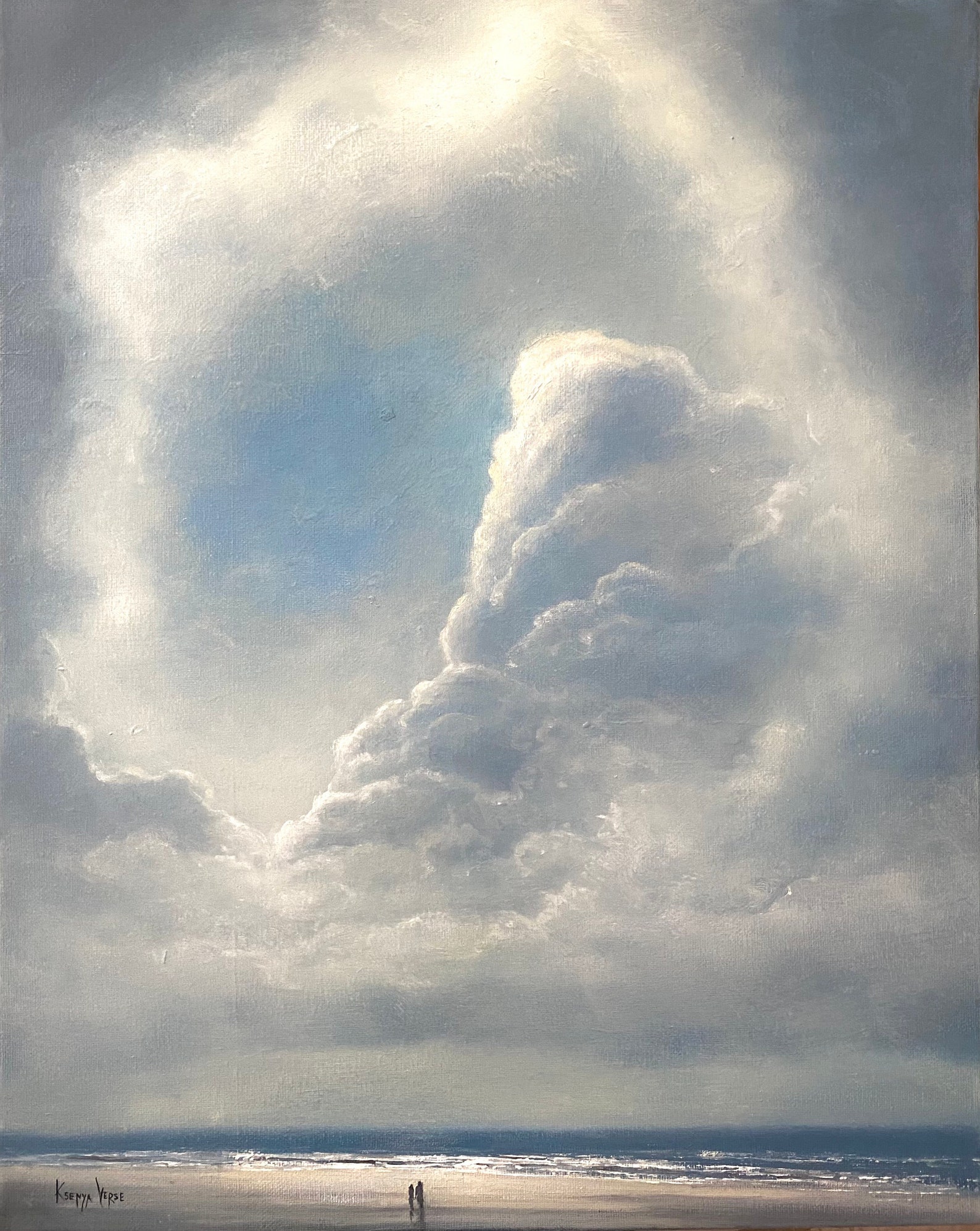 Seascape Cumulus Clouds Original Oil Painting Fine Art par Etsy