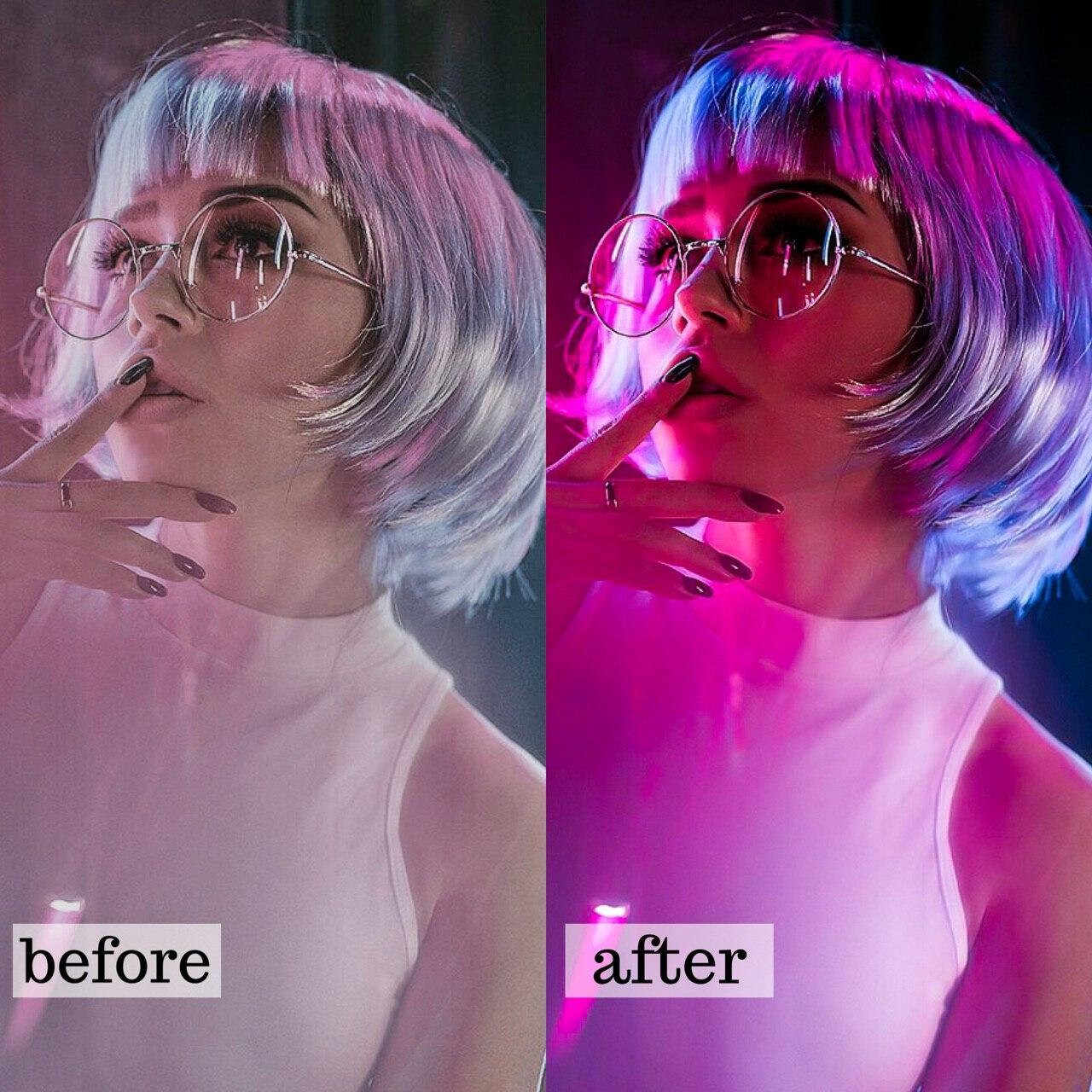 20 Mobile Lightroom Presets Neon Collection Party Preset Etsy