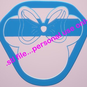 Mouse Ears with Bow Cookie Cutter STL File Only