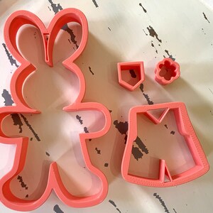 Cute 4 Piece Bunny with Jumper Spring/Easter Cookie Cutter
