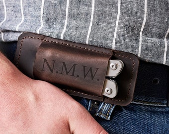 Leather knife sheath for belt, Horizontal knife sheath, Custom knife sheath, Belt sheath for folding knife, Belt sheath for pocket knife