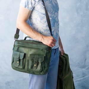 Maletín de piel personalizado para hombre, Maletín de piel hecho a mano, Bolso para portátil de trabajo, Bolso de oficina para hombre, Maletín personalizado, Bolso de negocios de piel
