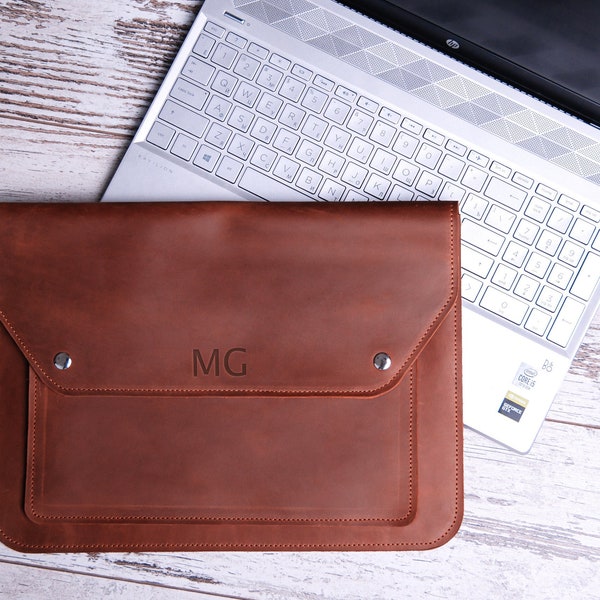Personalized leather MacBook sleeve,Leather laptop case MacBook Pro 16,Case for MacBook Air 13,MacBook Air 15 inch case,MacBook cover case