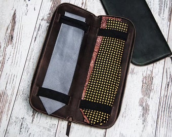 Personalized tie case,Mens tie case,Travel tie case,Personalized tie organizer,Leather tie organizer