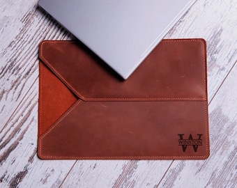 Étui pour ordinateur portable en cuir fait main, étui personnalisé pour MacBook Air 13, étui en cuir pour MacBook Pro 16 pouces, étui pour MacBook Air m2, housse pour MacBook
