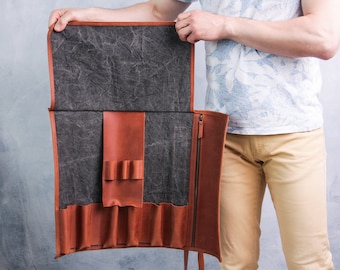 Knife roll canvas,Knife case chef,Monogrammed knife case,Gift for chef,Canvas knife bag,Knives roll holder,Knife storage roll bag