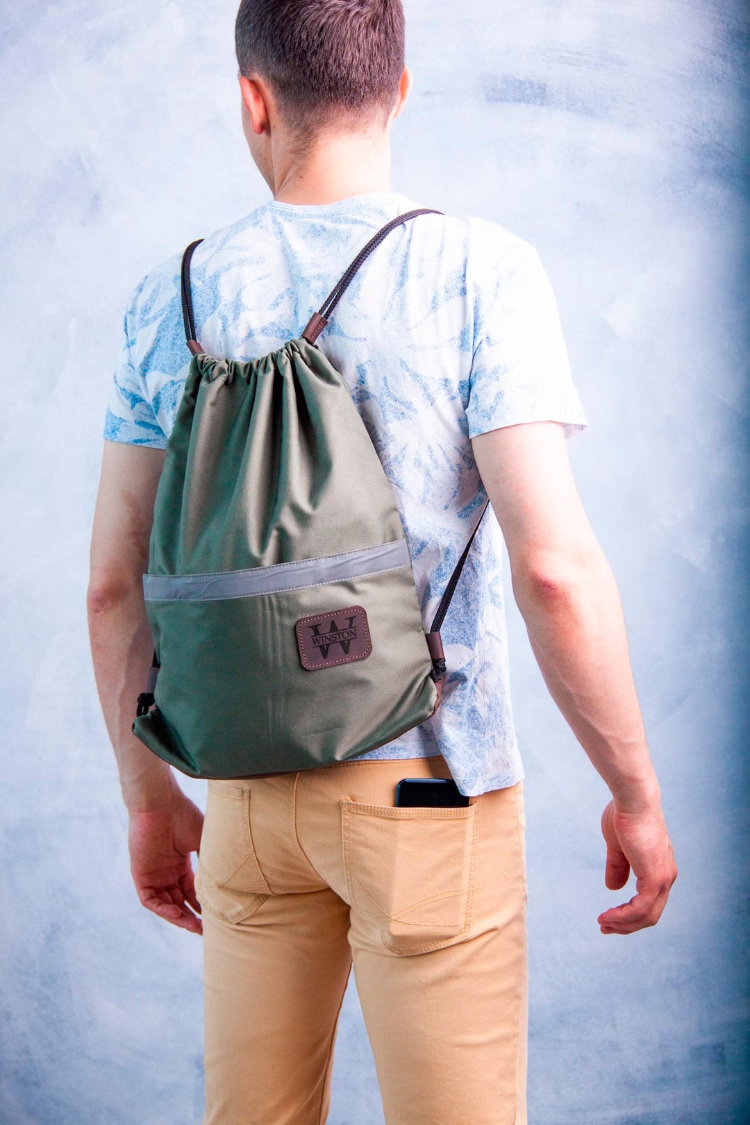 Drawstring backpack men hotsell