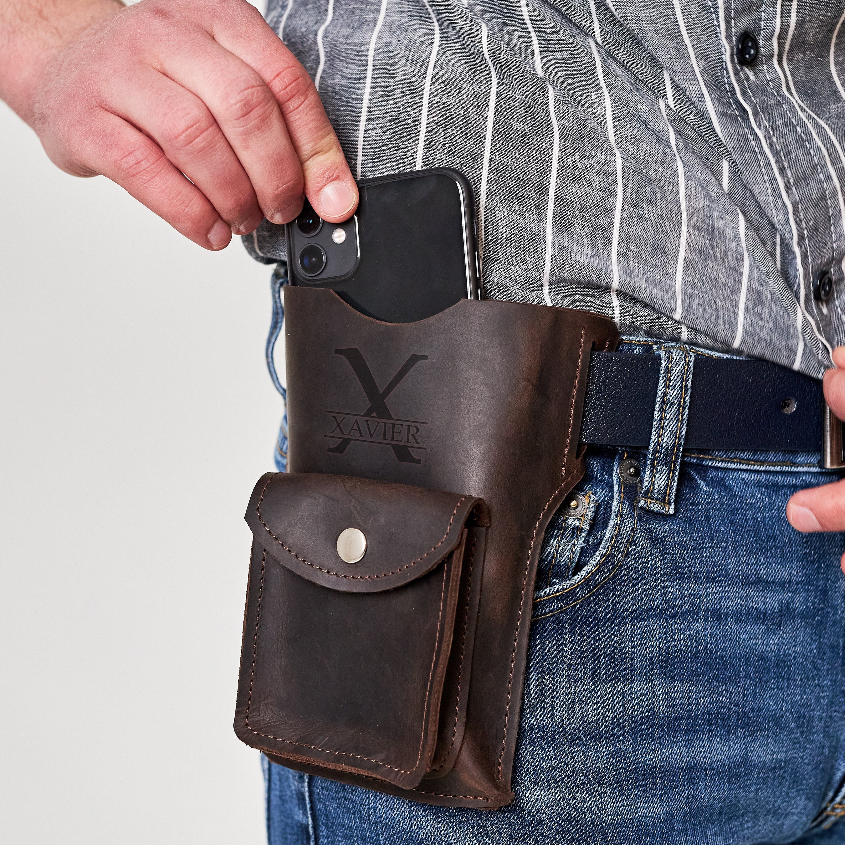 Retro universal design cell phone case belt bag purse sale