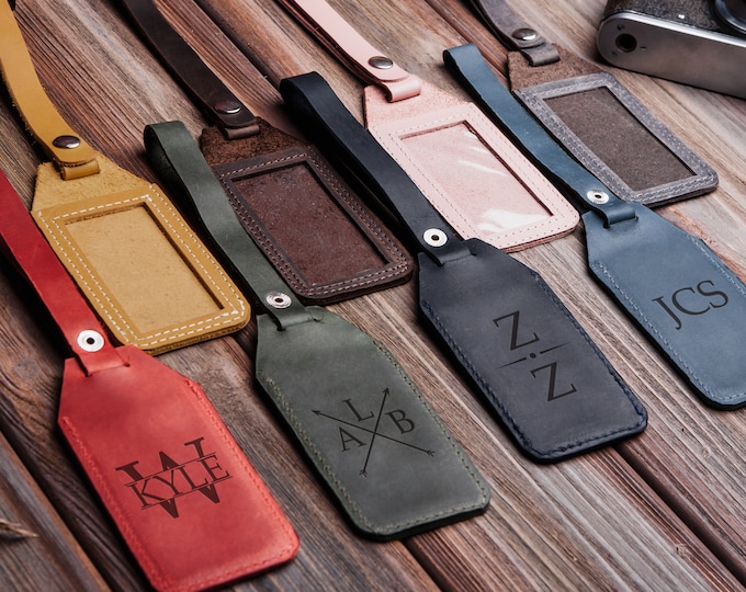 Leather luggage tags personalized,Luggage tags with name,Luggage tags engraved,Luggage tags initials,Luggage tags set