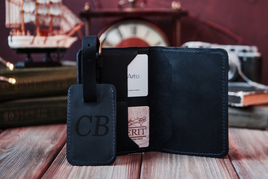 Luggage tag setPersonalized passport holder and luggage Etsy