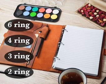 Custom leather ring binder, Refillable binder journal, Personalized binder cover, Ring binder notebook leather, Engraved ring binder