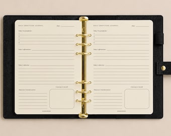 Daily Gratitude Journal A5 insert | Undated Insert Pack | 6 ring binder agenda refill
