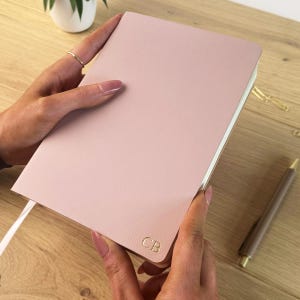 Personalised Notebook: Hand Stamped Initial Journal | A5 PU Leather ...