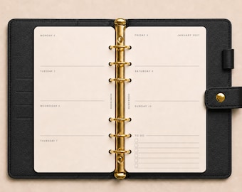 PERSONAL SIZE 2027 Weekly Planner Insert Pack | 6 ring binder agenda refill