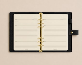 Meeting Notes Planner Inserts | A5 6-Ring Refill Pages | Professional Meeting Organiser