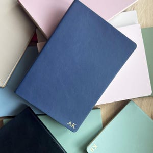 Personalised Notebook: Hand Stamped Initial Journal | A5 PU Leather ...