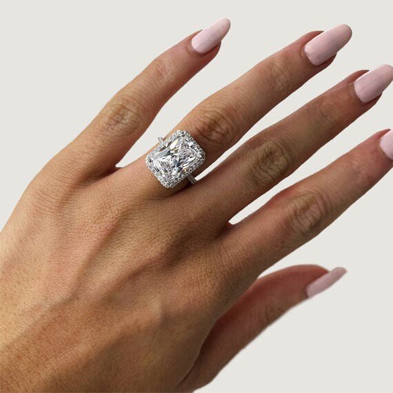 SERENA 7 Ct Engagement Ring Simulation Radiant Diamond Ring