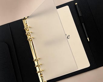 Frosted Acrylic Planner Dashboard A5 | Clear Acrylic Agenda Divider | Luxury 6 Ring Planner Insert