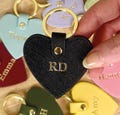 Personalised Leather Keychain: Custom Initials Embossed Heart Keyring product logo