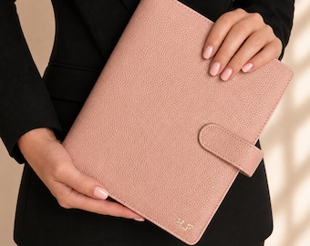 A5 PU Leather Binder: Personalised Hand Stamped Refillable Journal