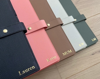 A5 Planner with inserts: Personalised PU Leather Ring Binder | Refillable Button Close Notebook