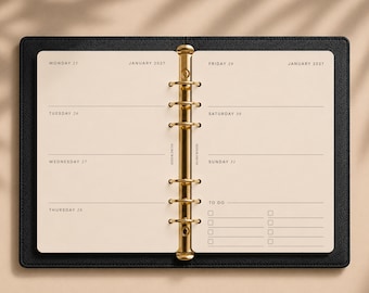 A6 2027 Daily Planner Insert Pack | A6 Weekly Planner Diary Pages | 6 ring binder agenda refill