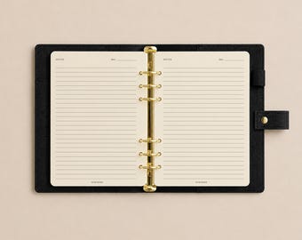 Notes Planner Inserts | A5 6-Ring Refill Pages | Lined Note-Taking Planner Pages