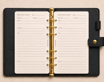 Meeting Notes Planner Inserts | PERSONAL SIZE 6-Ring Refill Pages | Professional Meeting Organiser
