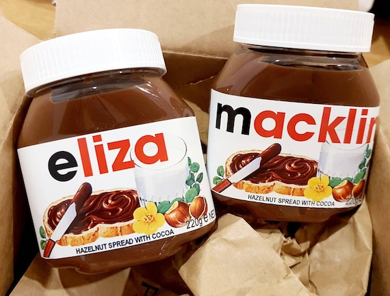 Nutella Jar With Personalised Custom Labels Made to Order Nutella