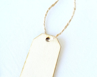 Wooden tag with jute string