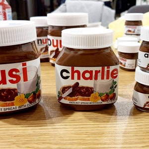 Nutella jar with personalised custom labels made to order nutella jar customisation all included 30g/220g/400g/750g/1kg image 8