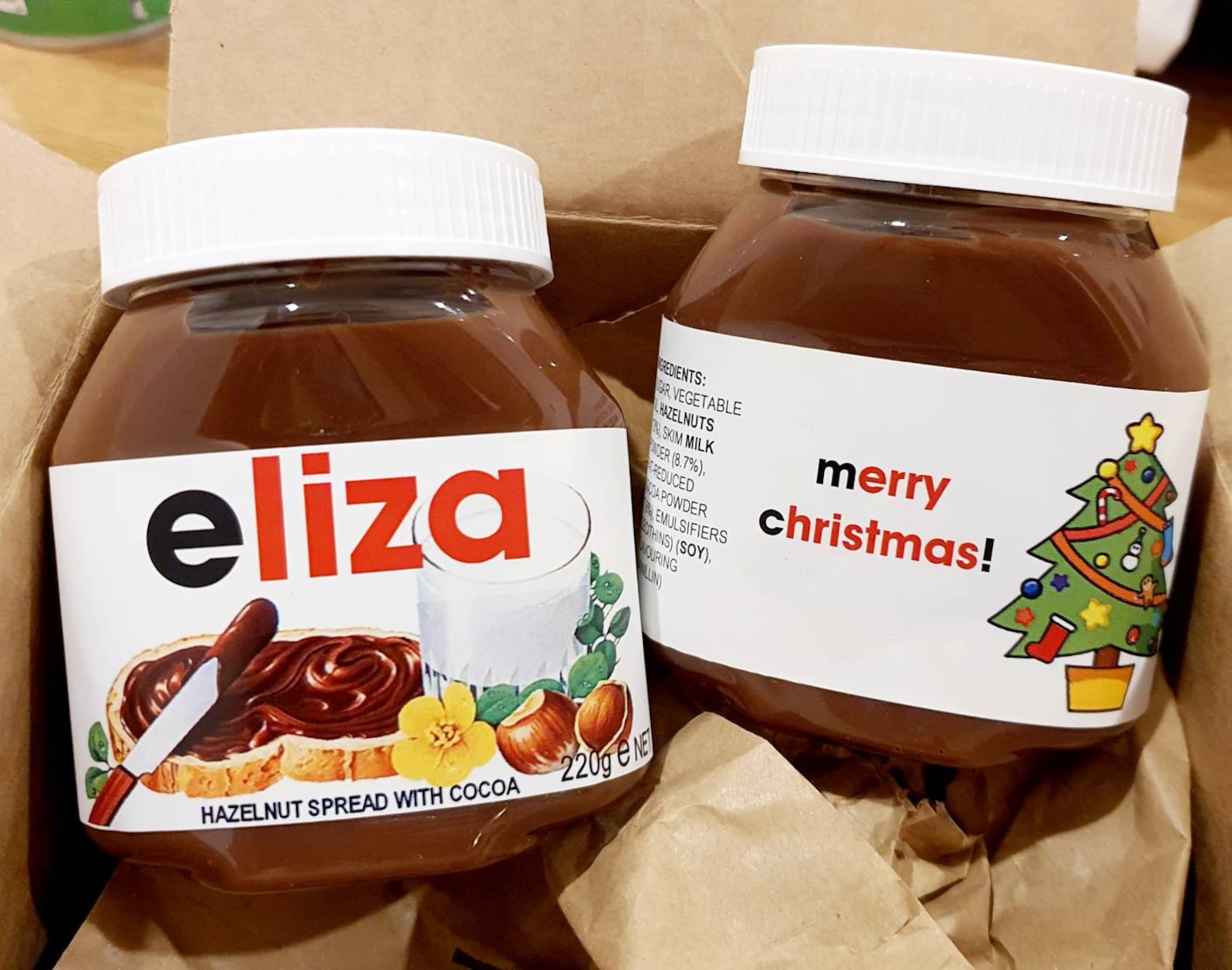 Nutella jar with personalised custom labels made to order Etsy