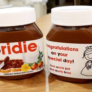 Nutella jar with personalised custom labels made to order nutella jar customisation all included 30g/220g/400g/750g/1kg image 7