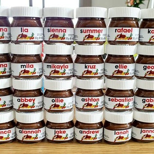 Nutella jar with personalised custom labels made to order nutella jar customisation all included 30g/220g/400g/750g/1kg image 5