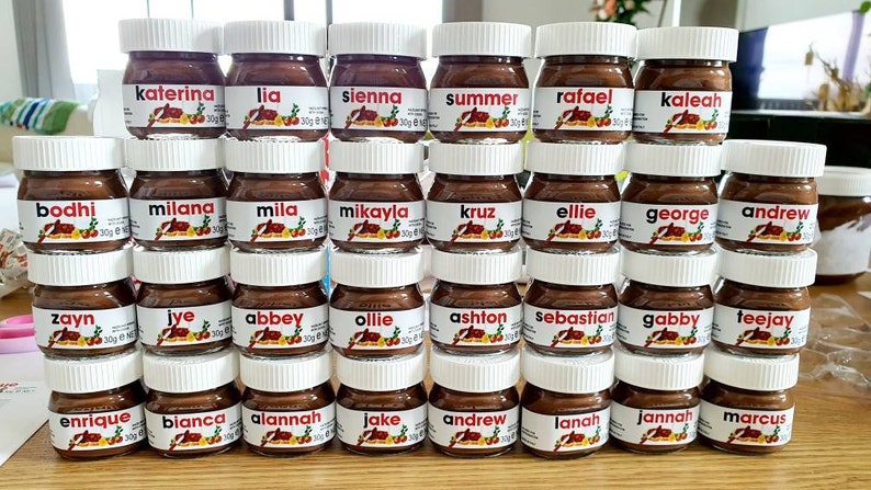 Nutella jar with personalised custom labels made to order nutella jar customisation all included 30g/220g/400g/750g/1kg image 5
